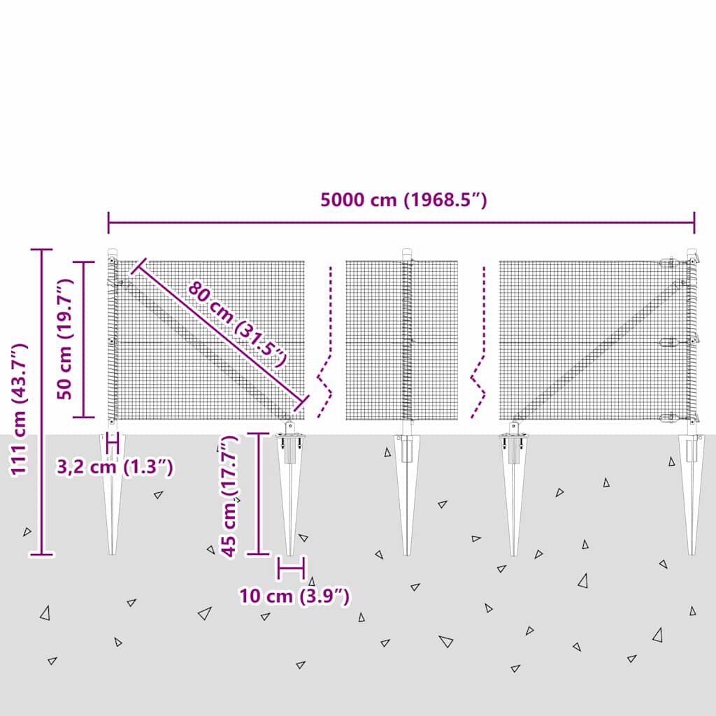 Zavareno žičano ograđivanje s bodljama 50 x 0,5 m Zelena Mreža