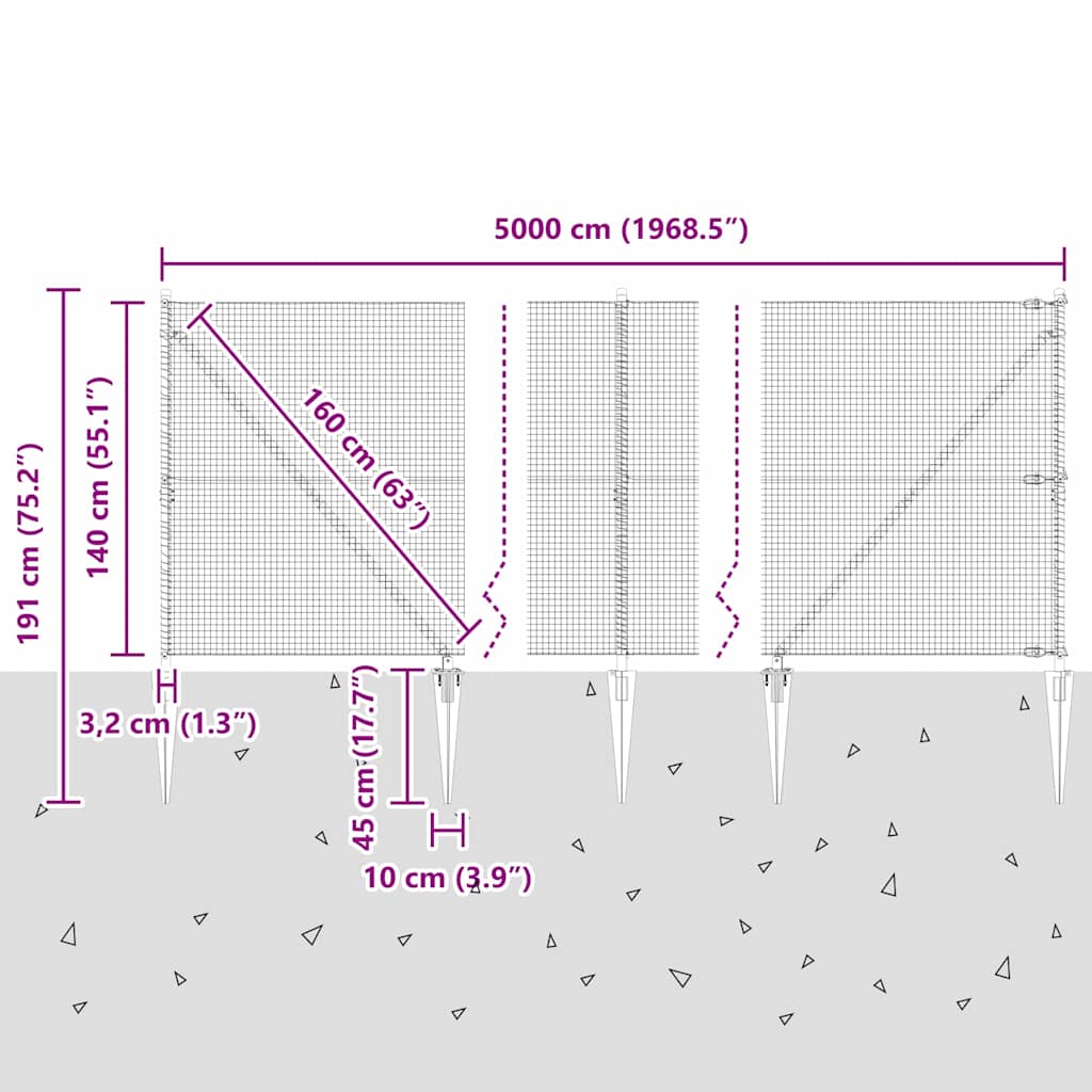Zavareno žičano ograđivanje s bodljama 50 x 1,4 m Zelena Mreža