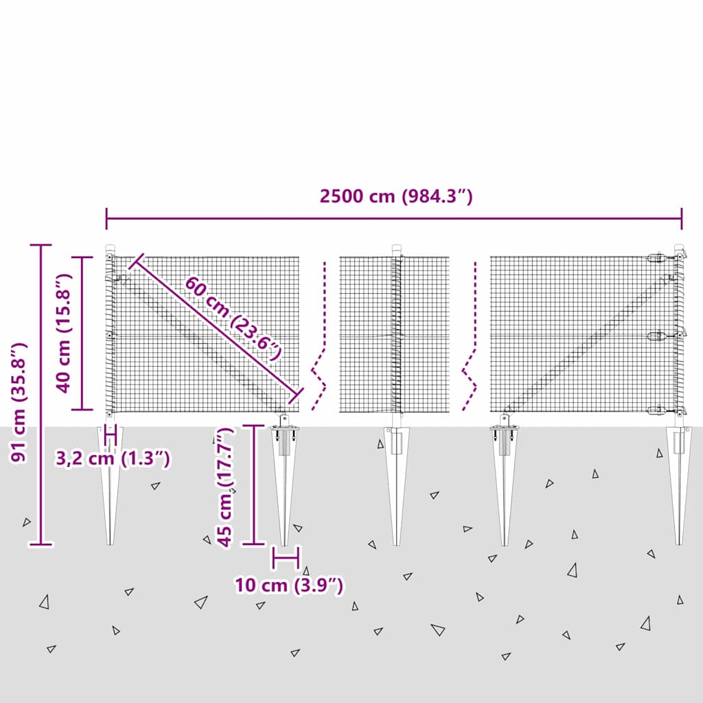 Zavareno žičano ograđivanje s bodljama 25 x 0,4 m Siva Mreža