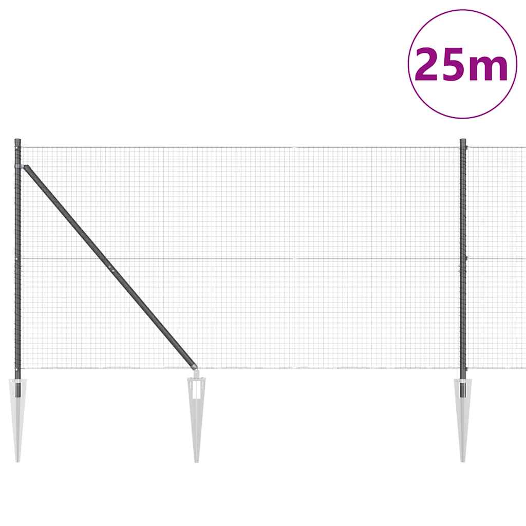 Zavareno žičano ograđivanje s bodljama 25 x 1,4 m Siva Mreža