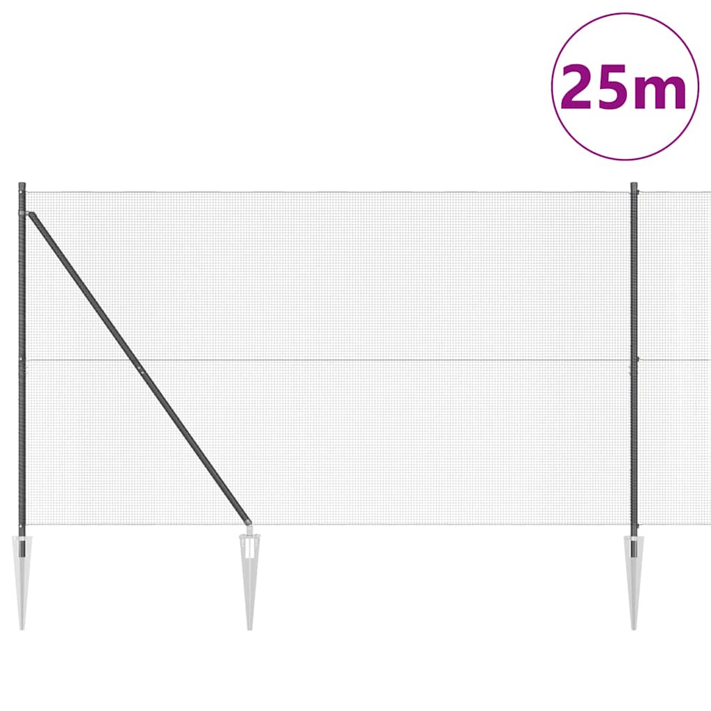 Zavareno žičano ograđivanje s bodljama 25 x 1,6 m Siva Mreža