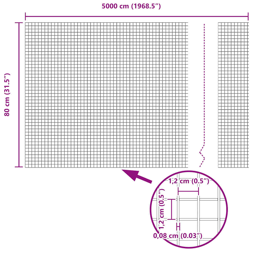 Zavareno žičano ograđivanje s bodljama 50 x 0,8 m Siva Mreža