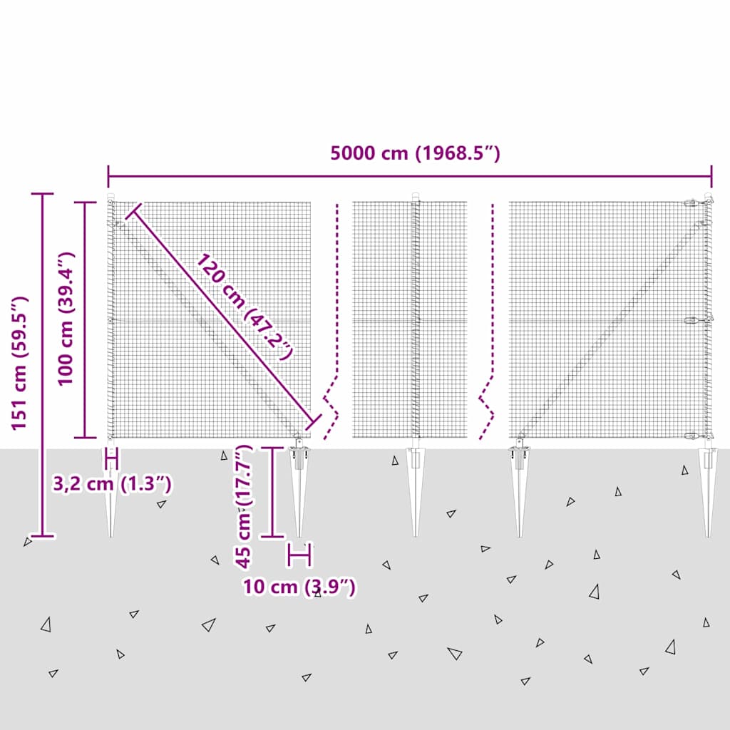 Zavareno žičano ograđivanje s bodljama 50 x 1 m Siva Mreža