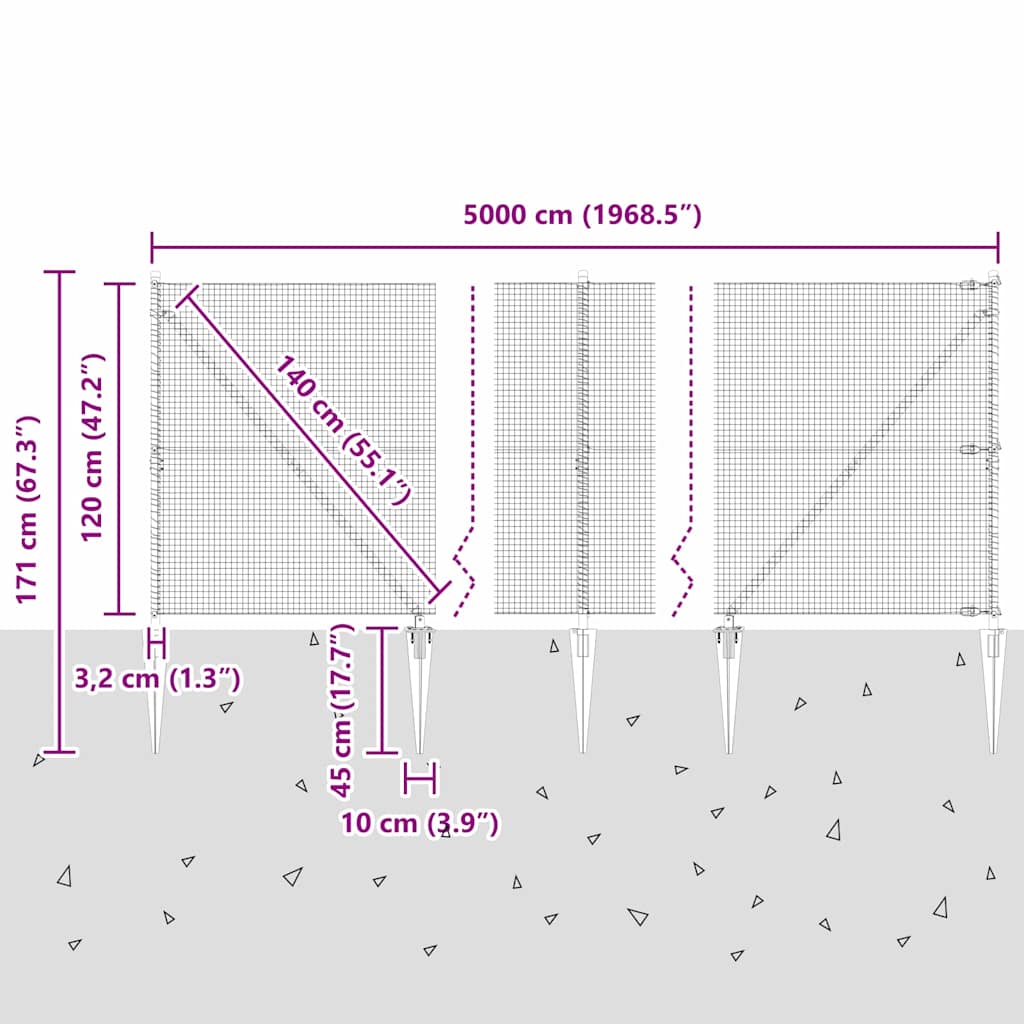 Zavareno žičano ograđivanje s bodljama 50 x 1,2 m Siva Mreža