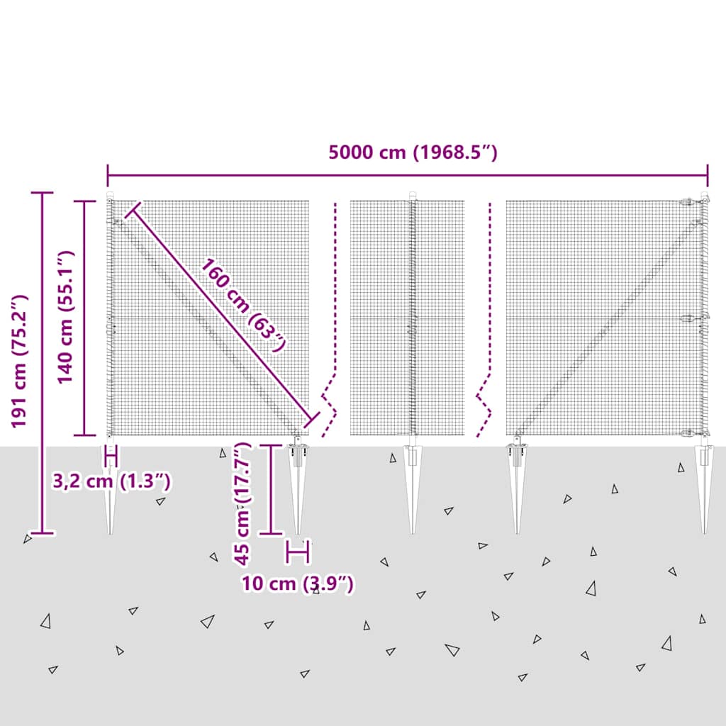 Zavareno žičano ograđivanje s bodljama 50 x 1,4 m Siva Mreža