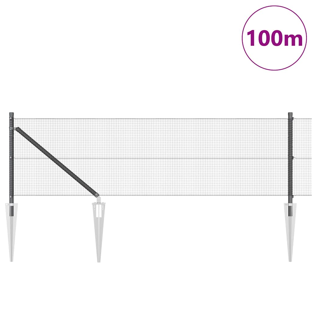 Zavareno žičano ograđivanje s bodljama 100 x 0,8 m Siva Mreža