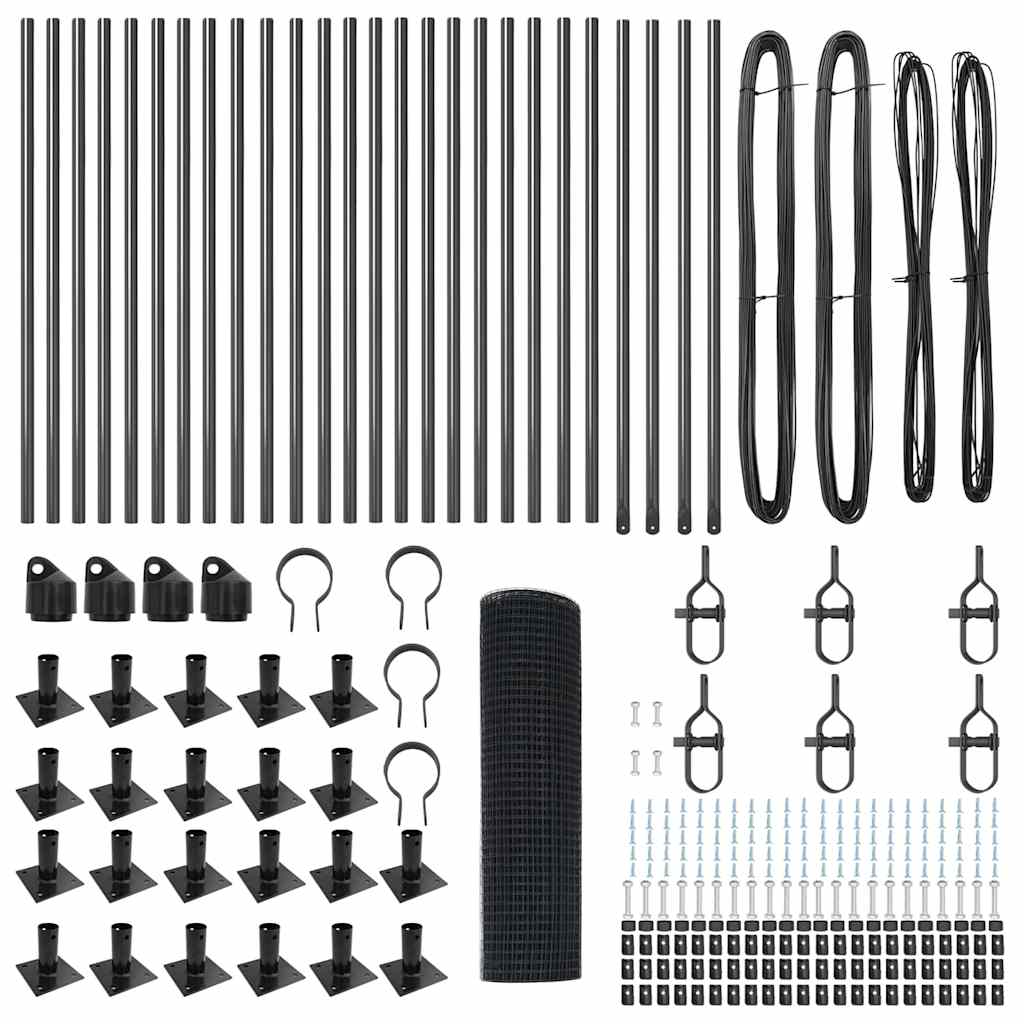 Zavareno žičano ogradno mreža s betonskom podlogom 50 x 1 m