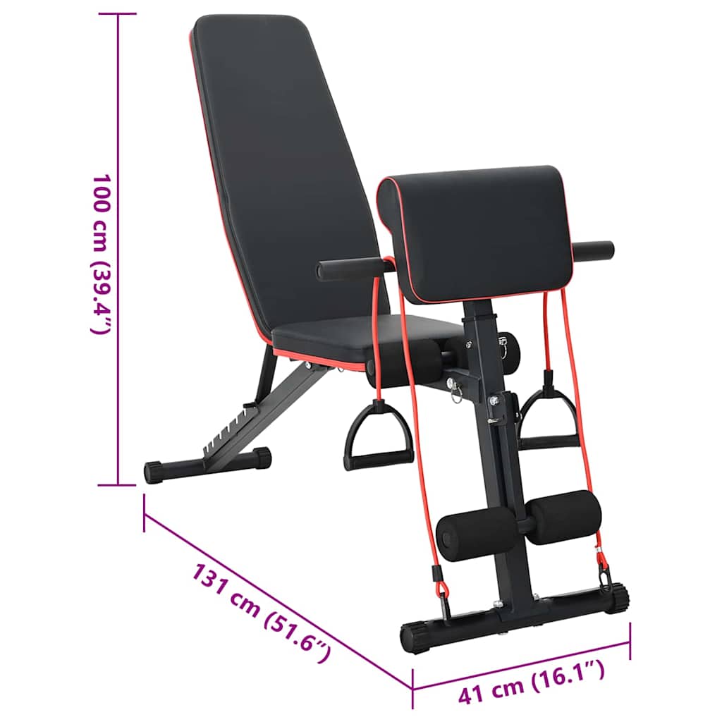 Klupa za težine Crna 131 x 41 x 100 cm Čelik s prahom premazan