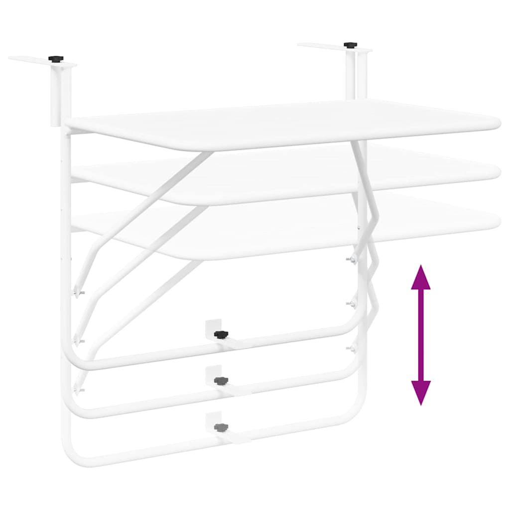 Viseci Balkon Stol Bijelo 60 x 39 x 65 cm Čelik