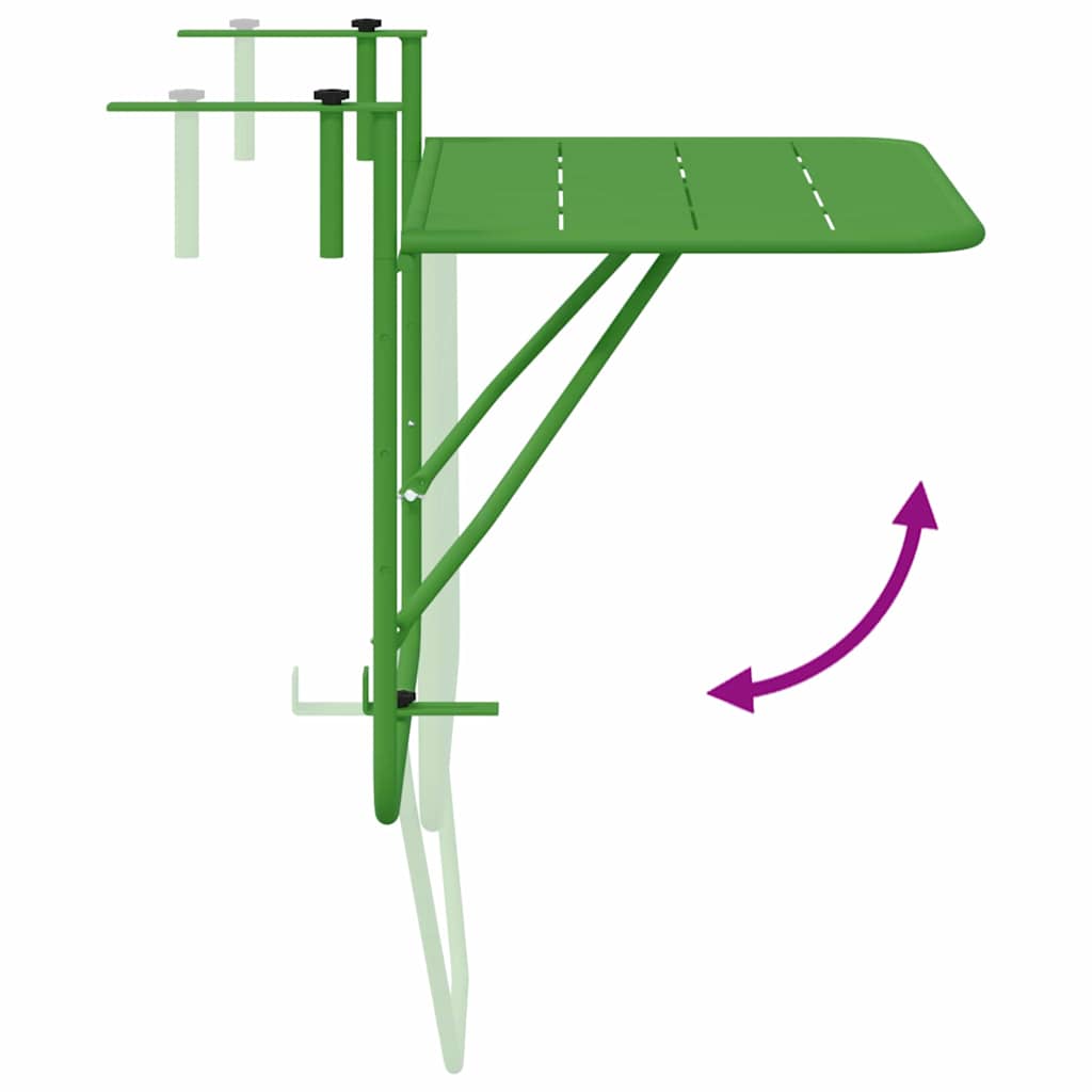 Viseci Balkon Stol Zelena 60 x 39 x 65 cm Čelik