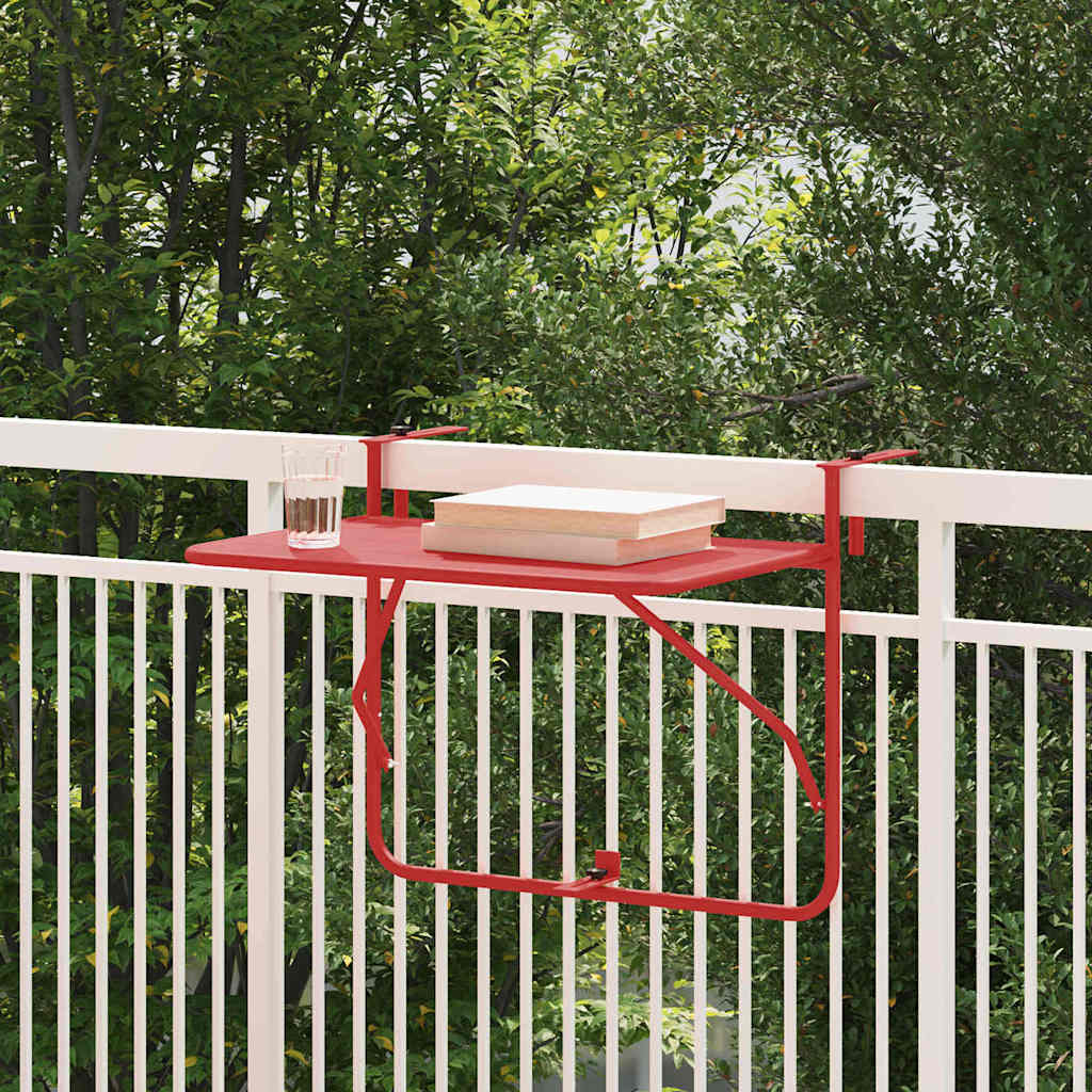 Viseci Balkon Stol Crvena 60 x 39 x 65 cm Čelik