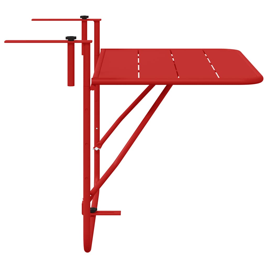 Viseci Balkon Stol Crvena 60 x 39 x 65 cm Čelik