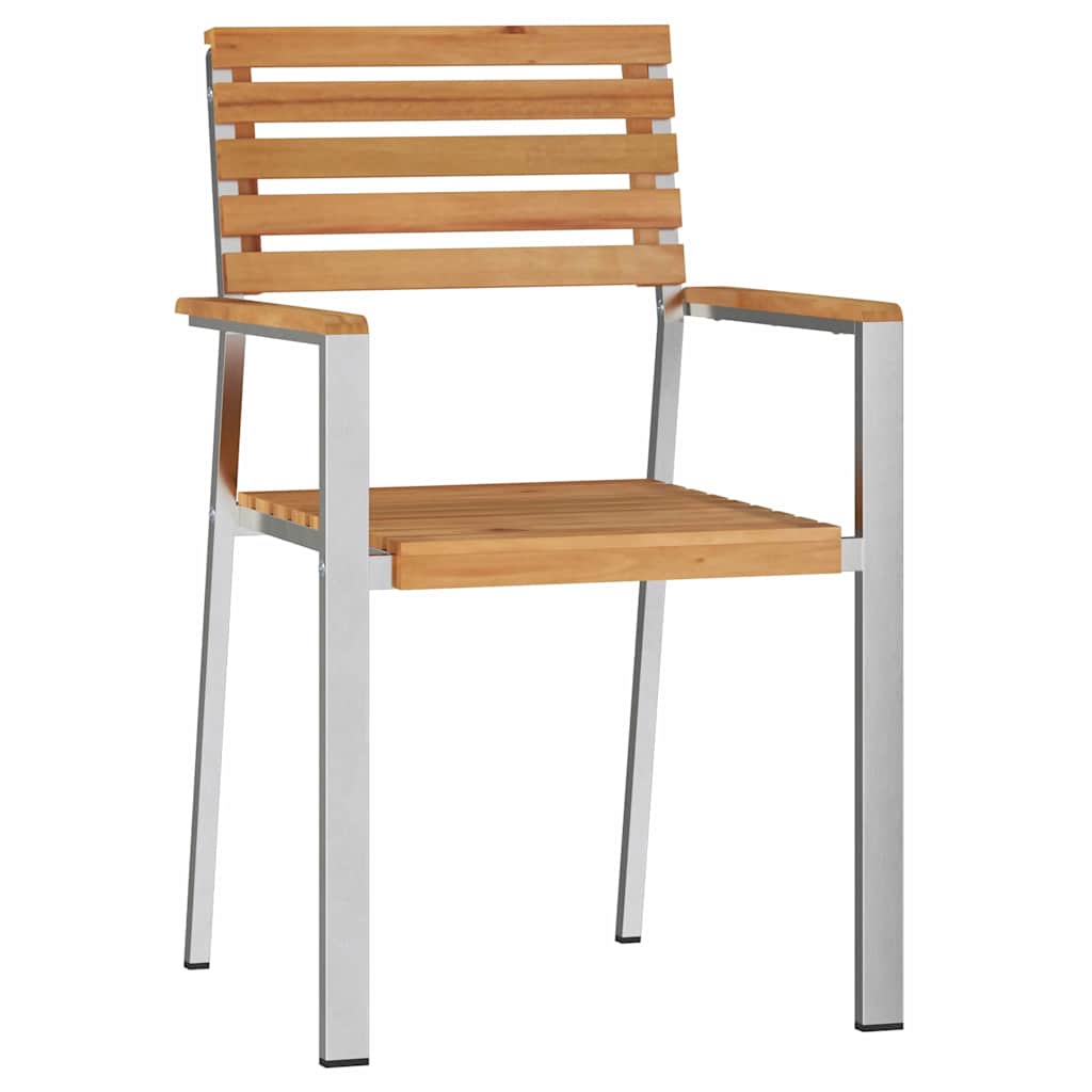 Vrtna stolica 2 pcs Prirodna nafta Čvrsto teak drvo