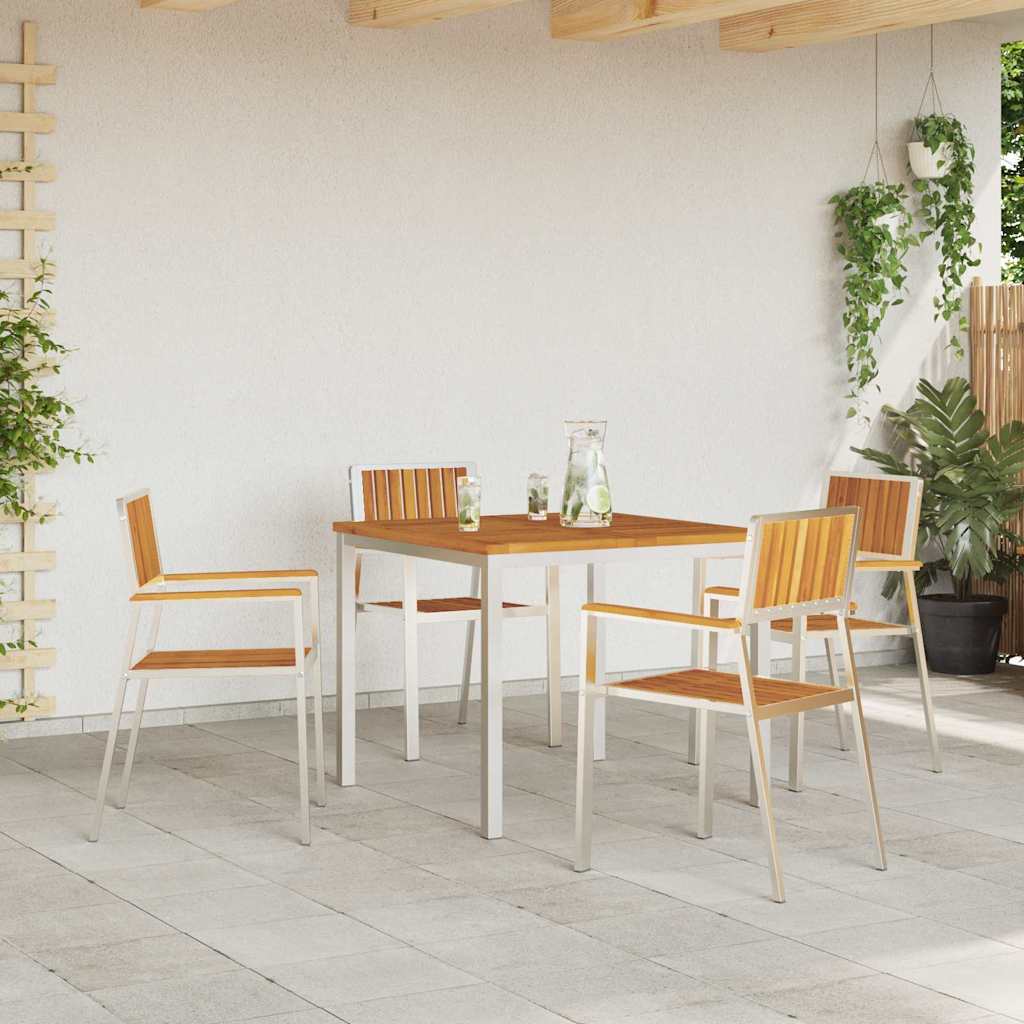 Vrtna stolica 4 pcs Smeđa 56 x 54,5 x 87 cm Čvrsto drvo akacije