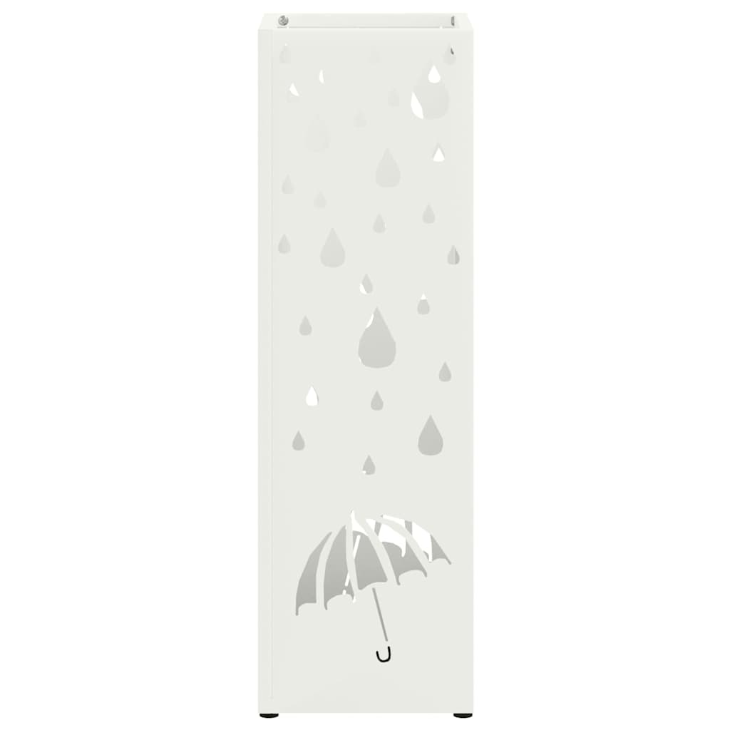 Stalak za kišobran s pohranom Bijelo 15,5 x 15,5 x 49 cm Metal