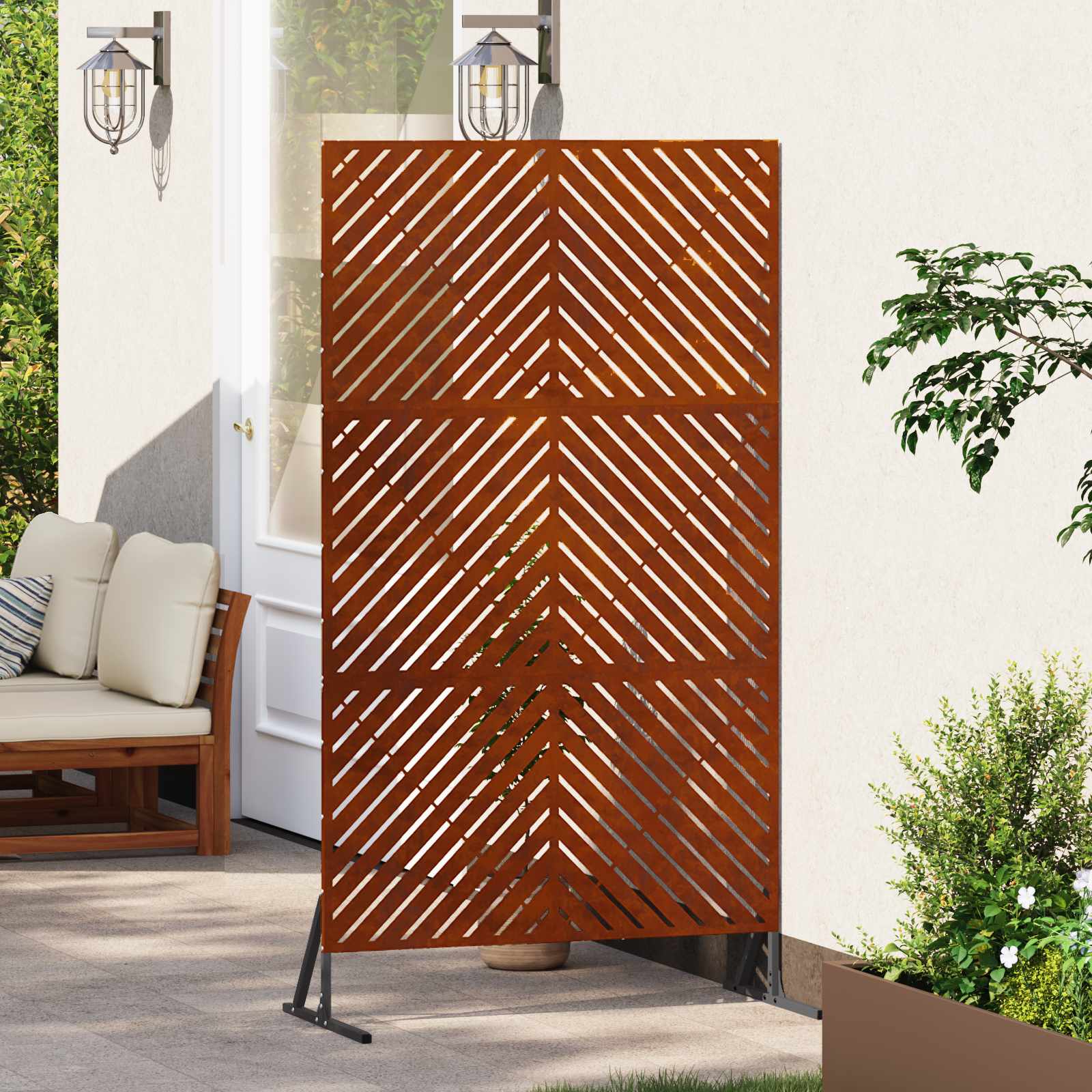 Zaslon za privatnost Siva 100 x 50 x 180 cm Čelik