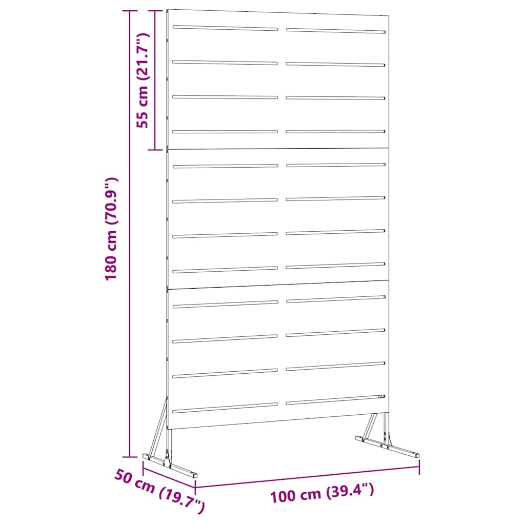 Zaslon za privatnost Maslinasta 100 x 50 x 180 cm Čelik