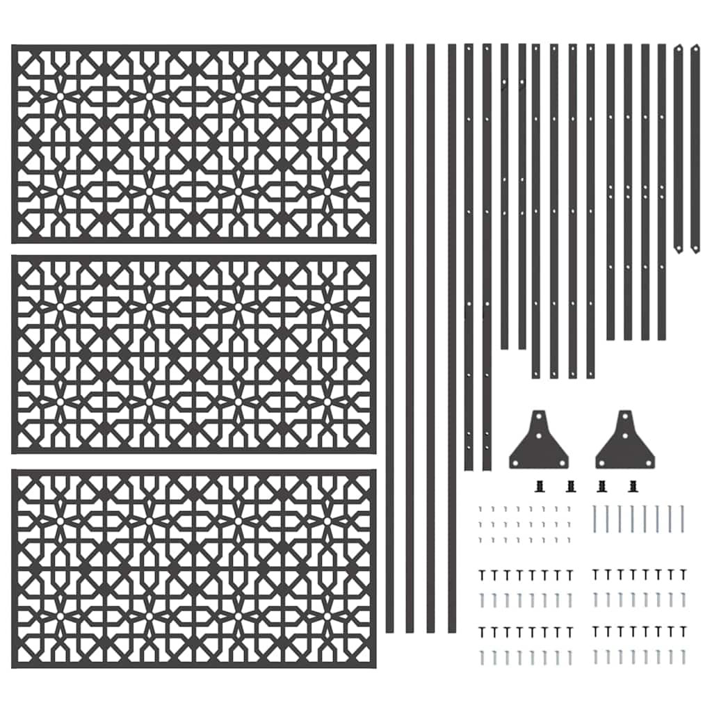 Zaslon za privatnost Crna 100 x 50 x 180 cm Čelik