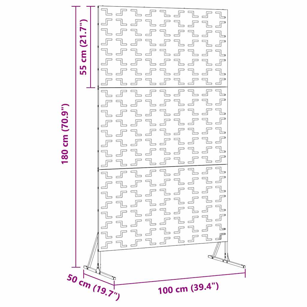 Zaslon za privatnost Antracit 100 x 50 x 180 cm Čelik