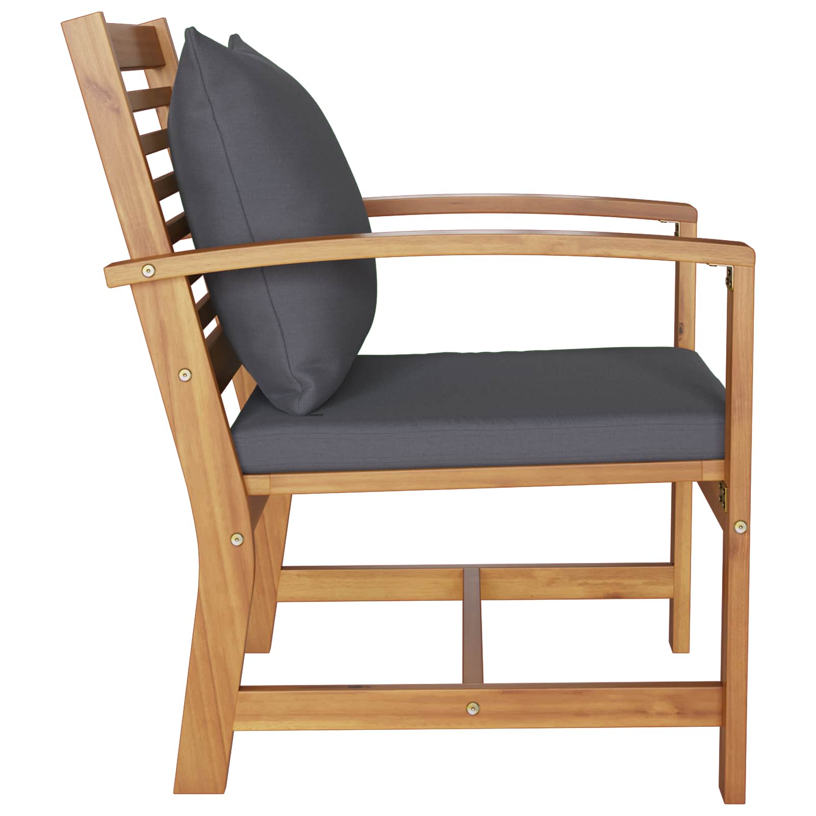 Stolica s jastukom 2 Komad Smeđa i tamno siva 65 x 60 x 76,5 cm