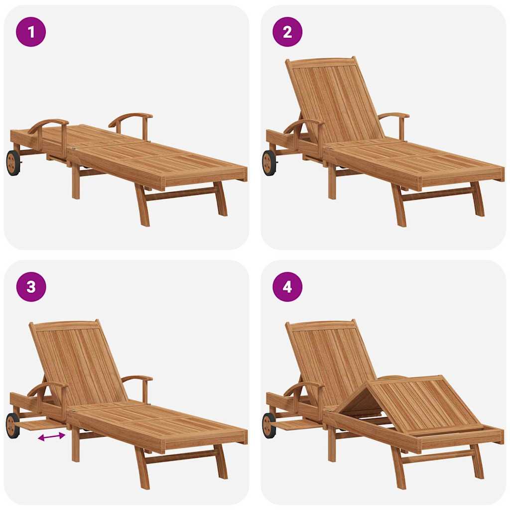 Ležaljka za sunčanje Smeđa 195 x 59 x 78,5 cm Čvrsto teak drvo