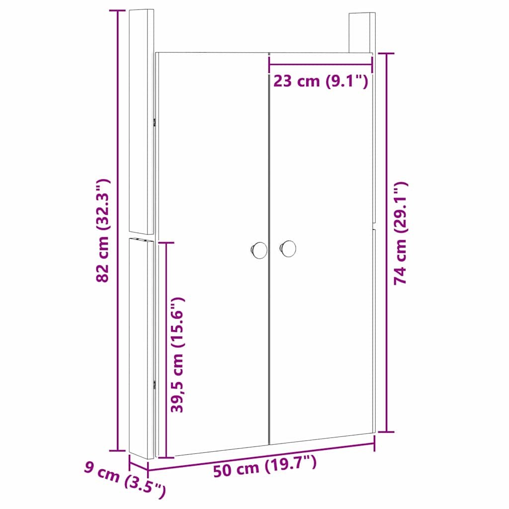 Kuhinjska vrata MEPPEL 2 pcs Smeđa 50 x 9 x 82 cm