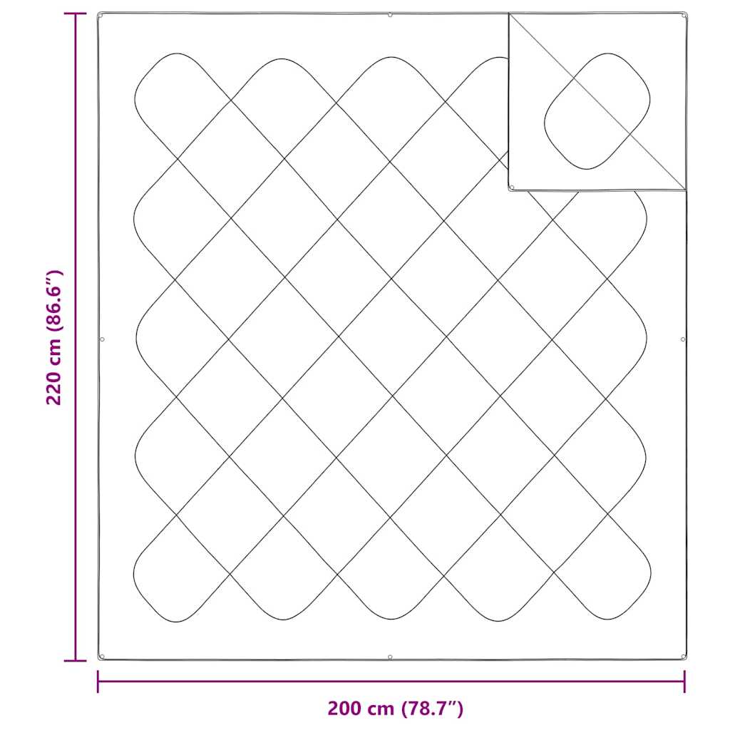 2-u-1 Punionica Bijelo 220 x 200 x 10 cm Poliester