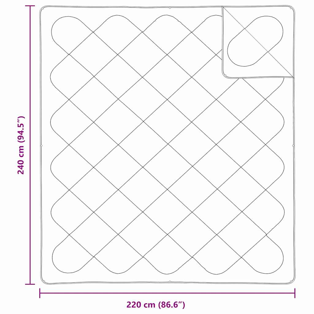 2-u-1 Punionica Bijelo 240 x 220 x 8 cm Poliester