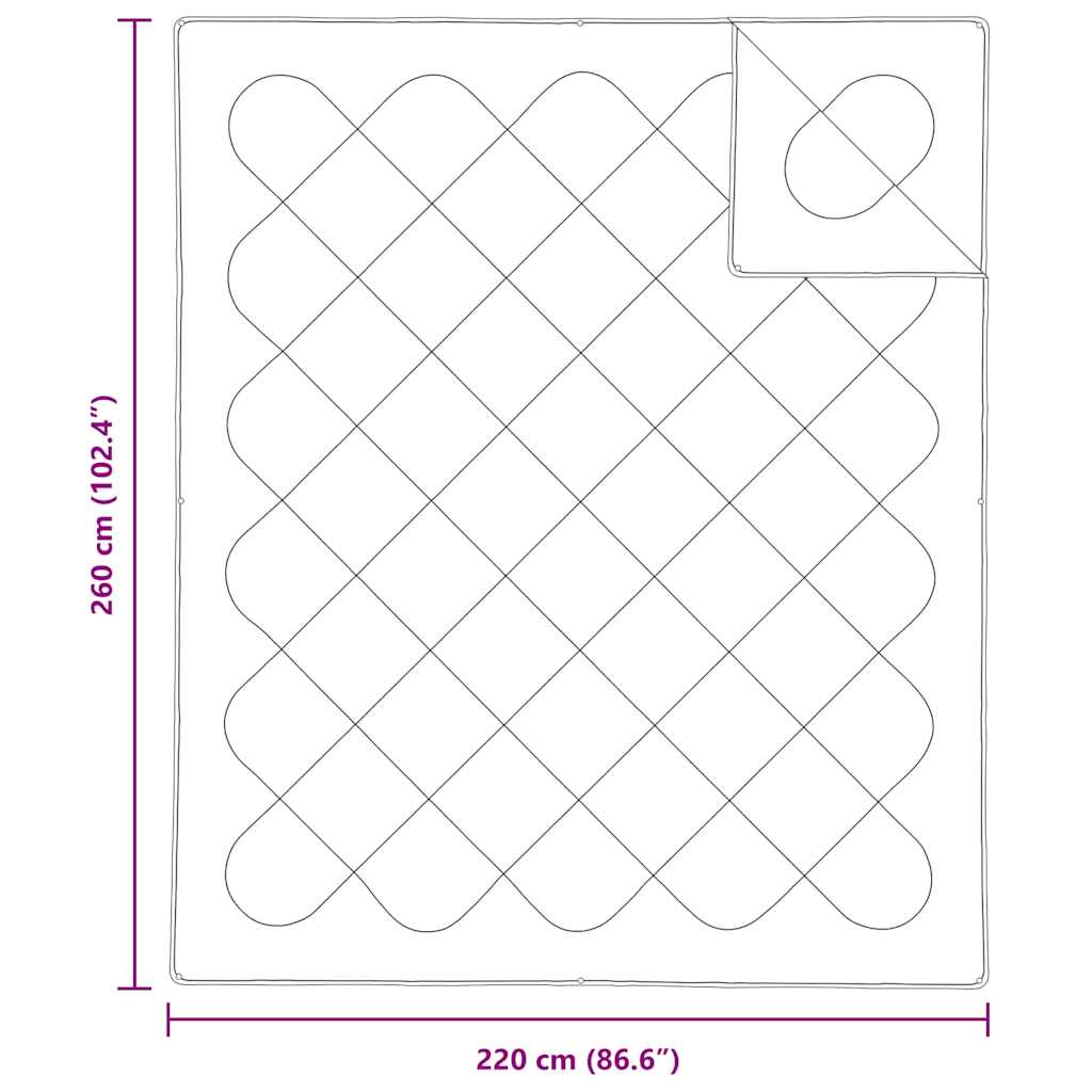 2-u-1 Punionica Bijelo 260 x 220 x 10 cm Poliester