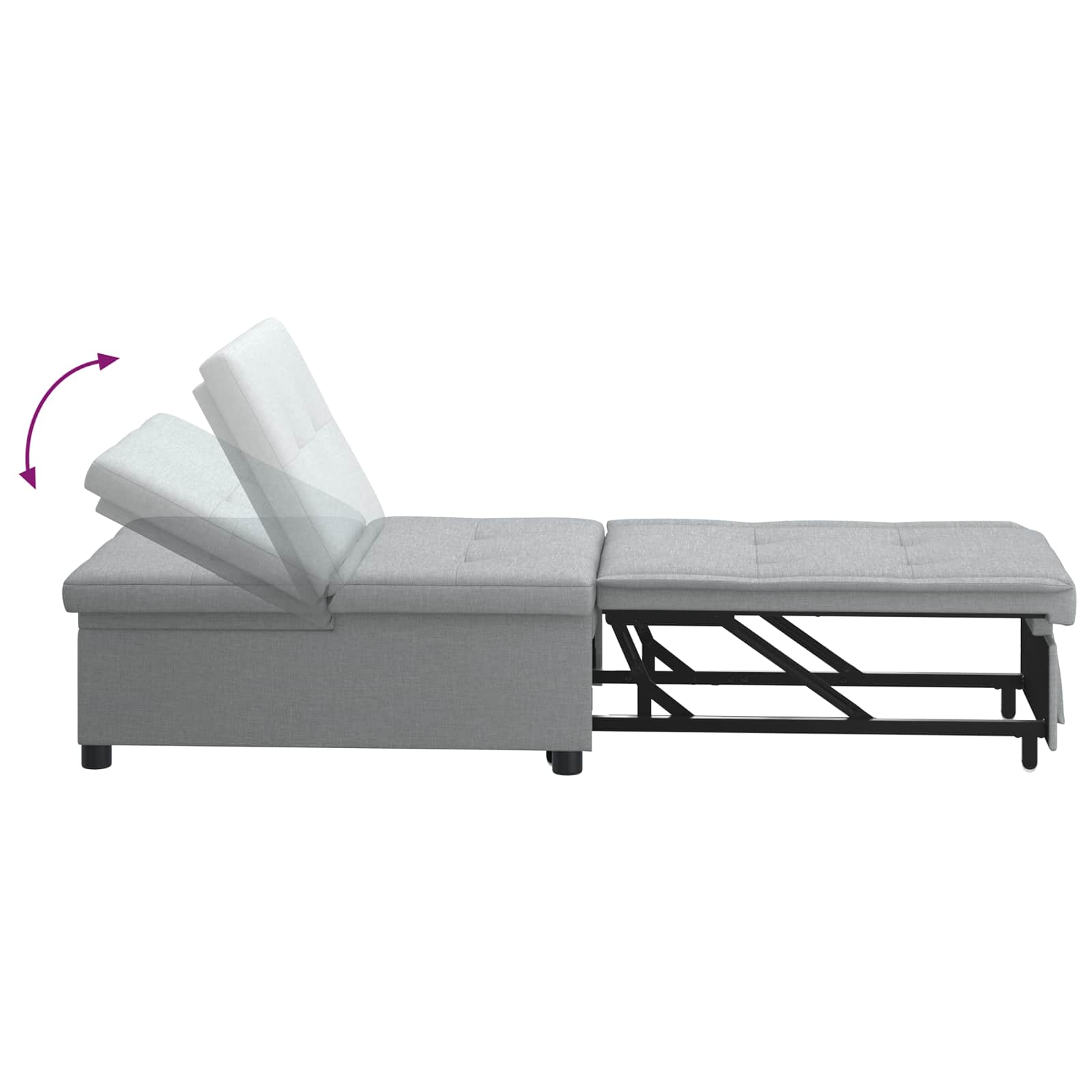 Krevet-sofa na razvlačenje Svijetlo siva 194 x 50 x 82 cm