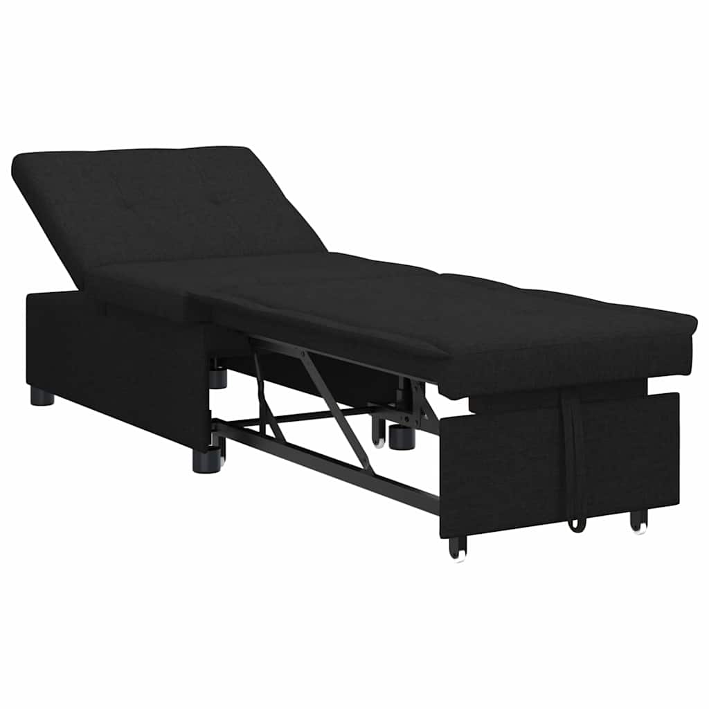 Krevet-sofa na razvlačenje Crna 194 x 50 x 82 cm tkanina