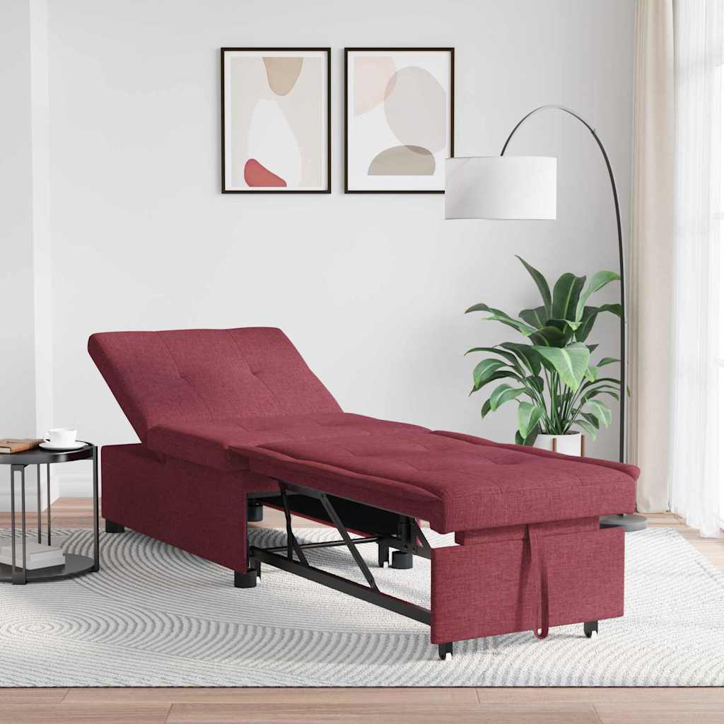 Krevet-sofa na razvlačenje Vinska crvena 194 x 50 x 82 cm