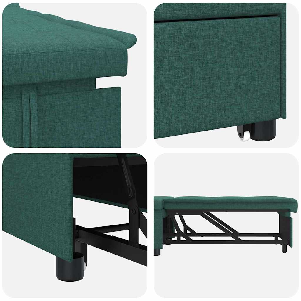 Krevet-sofa na razvlačenje Tamnozelena 194 x 50 x 82 cm tkanina
