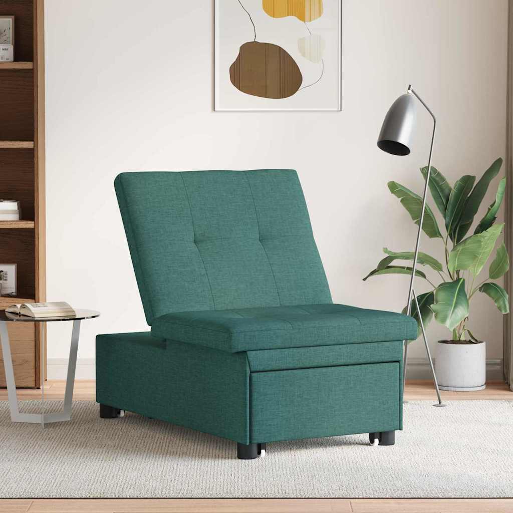 Krevet-sofa na razvlačenje Tamnozelena 194 x 50 x 82 cm tkanina
