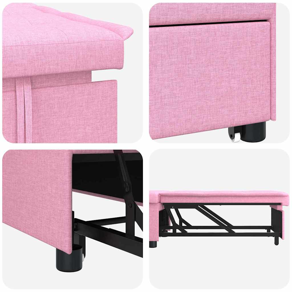 Krevet-sofa na razvlačenje Ružičasta 194 x 50 x 82 cm tkanina