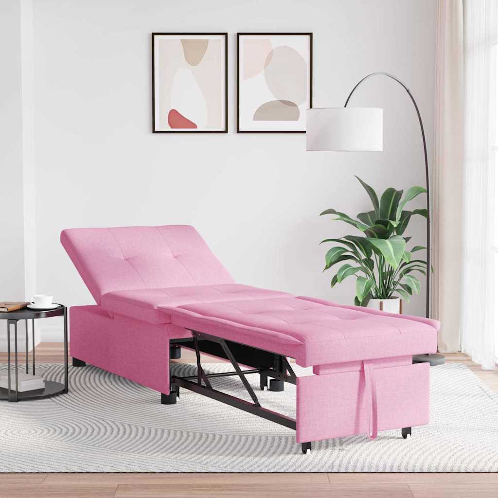 Krevet-sofa na razvlačenje Ružičasta 194 x 50 x 82 cm tkanina