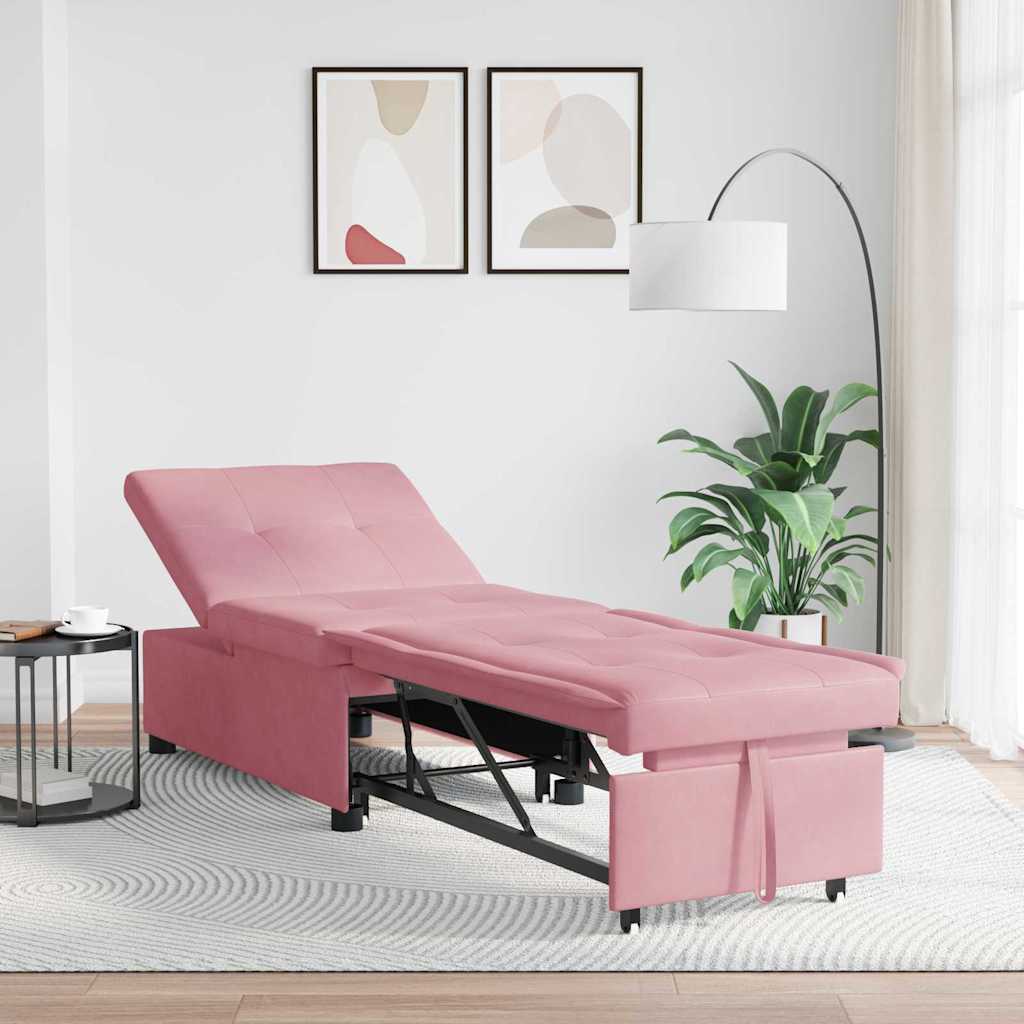 Krevet na razvlačenje Ružičasta 194 x 67 x 82 cm Baršun