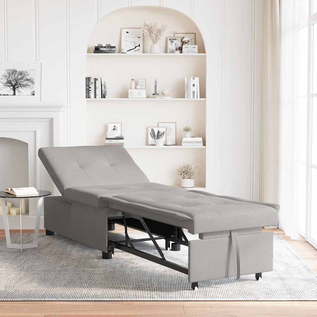 Krevet-sofa na razvlačenje Svijetlo siva 194 x 67 x 82 cm