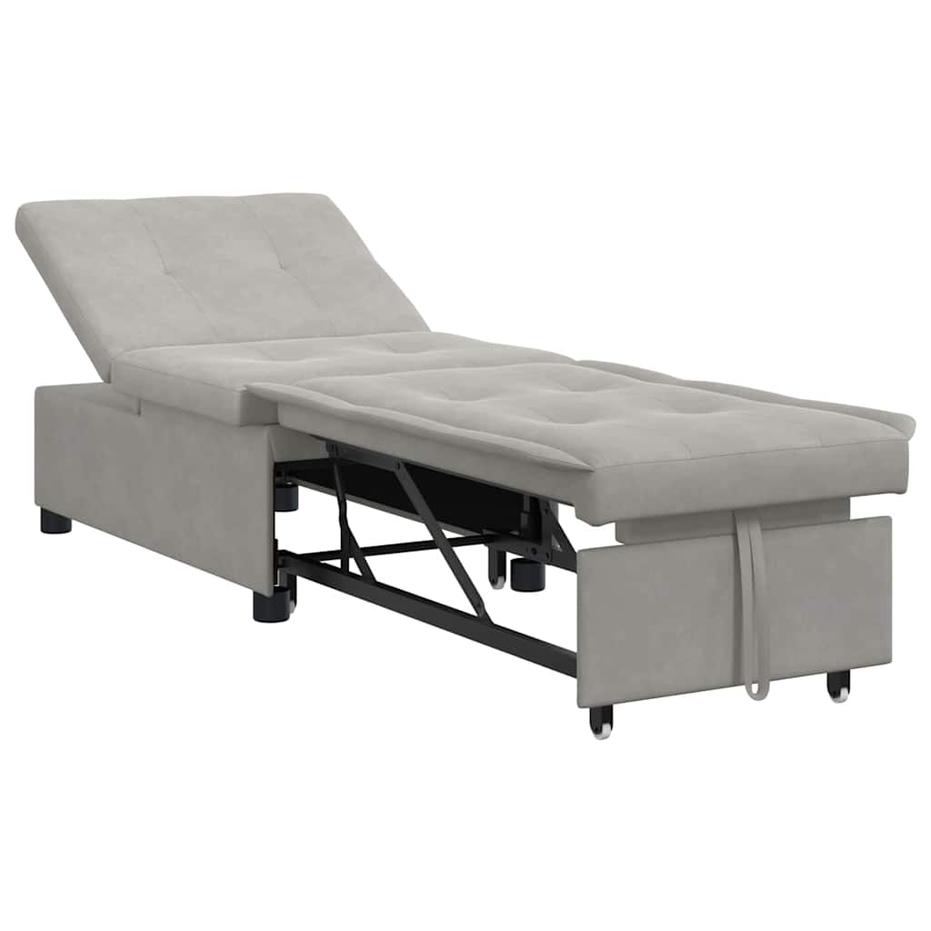 Krevet-sofa na razvlačenje Svijetlo siva 194 x 67 x 82 cm