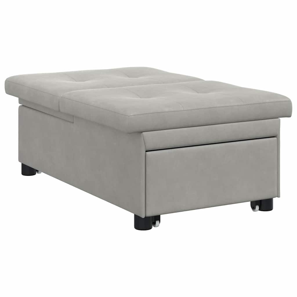 Krevet-sofa na razvlačenje Svijetlo siva 194 x 67 x 82 cm