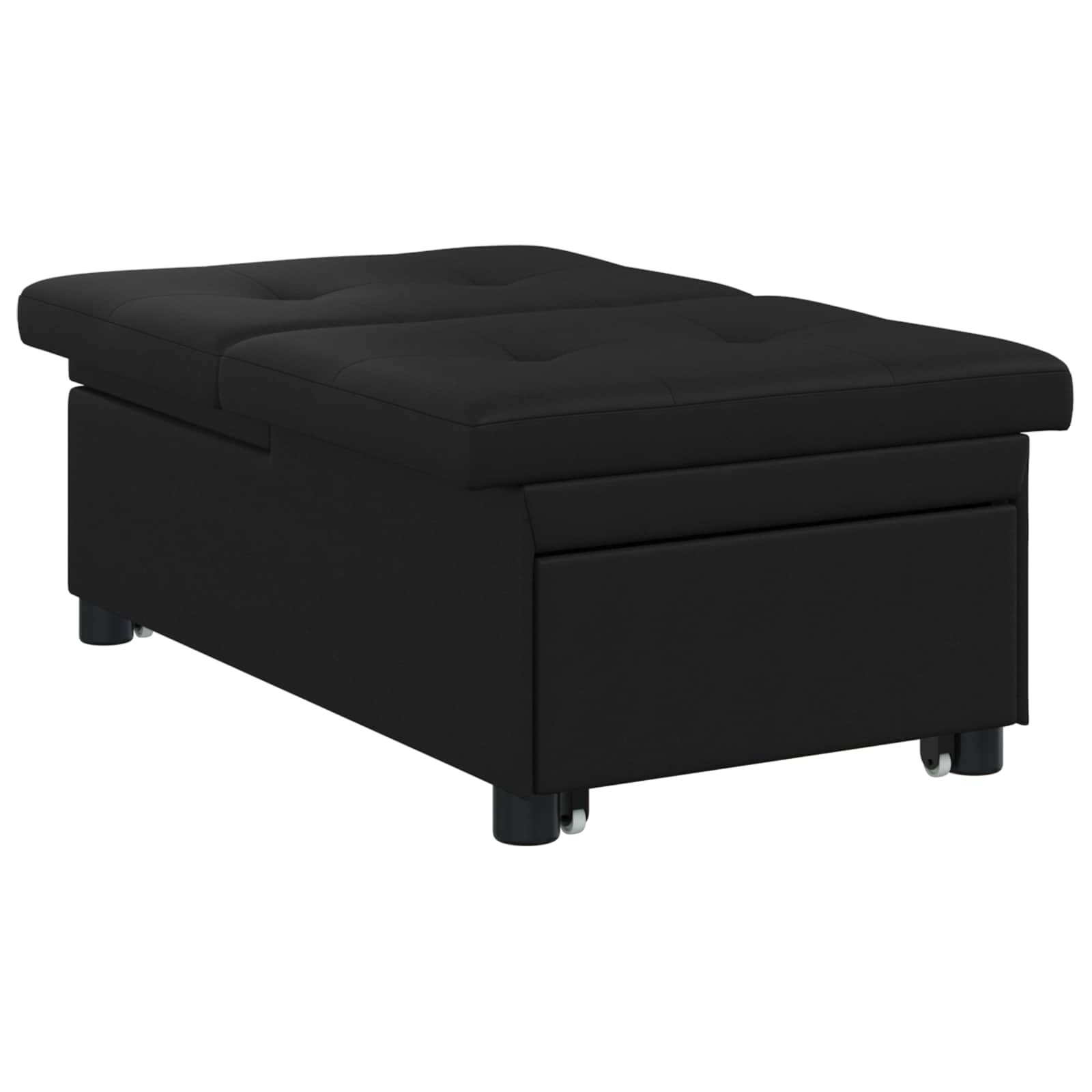 Krevet-sofa na razvlačenje Crna 194 x 67 x 82 cm Mikrovlakna
