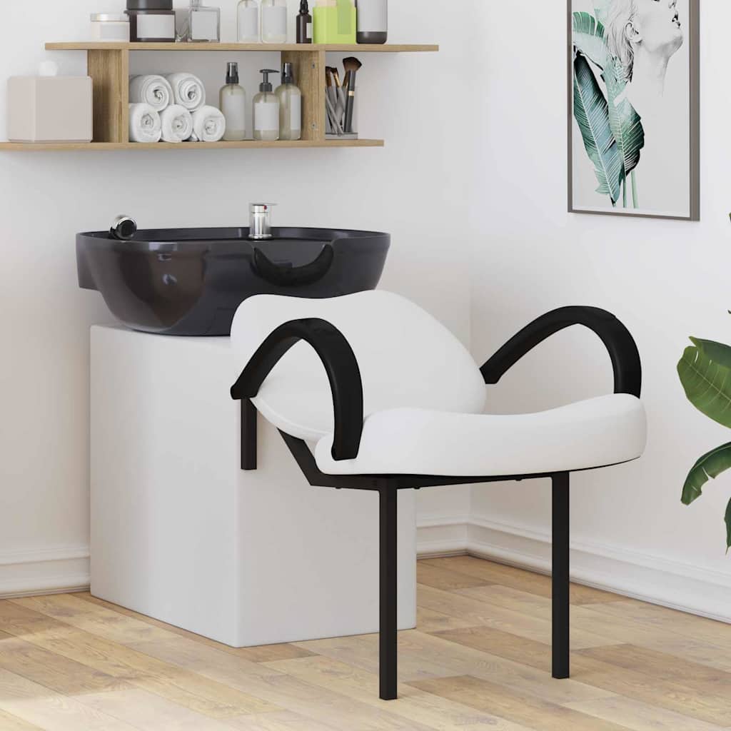 Stolica za šampon Bijela i crna 136 x 60 x 92 cm PVC