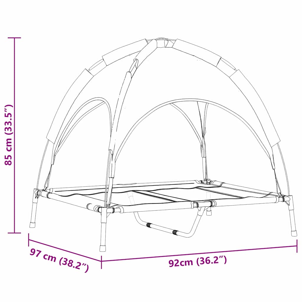 Krevet za psa Crna 92 x 77 x 82,5 cm Čelik