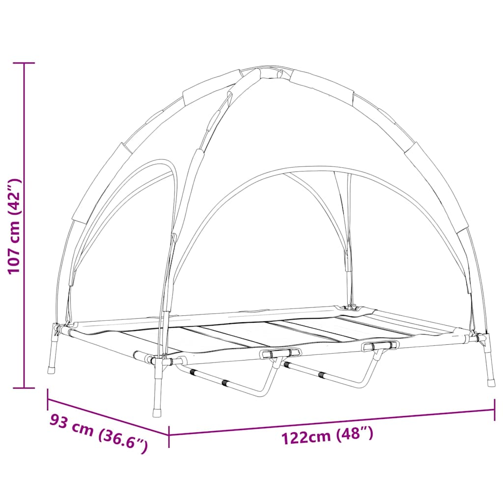 Krevet za psa Crna 122 x 93 x 106,5 cm Čelik