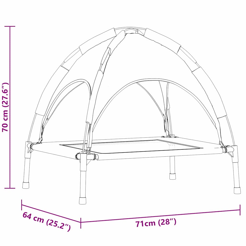 Krevet za psa Crna 71 x 64 x 71 cm Čelik