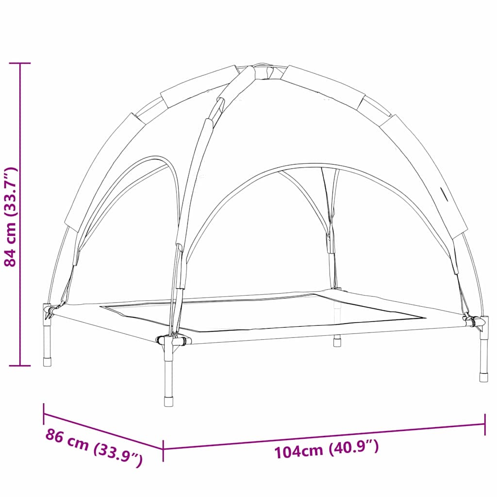 Krevet za psa Crna 104 x 86 x 84,5 cm Čelik