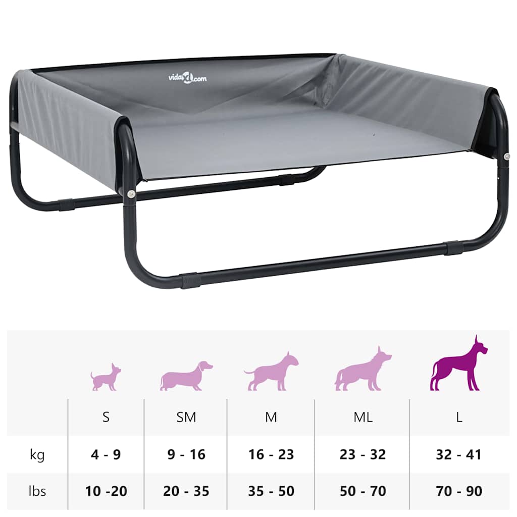 Krevet za psa Svijetlo siva 85 x 85 x 33 cm Čelik