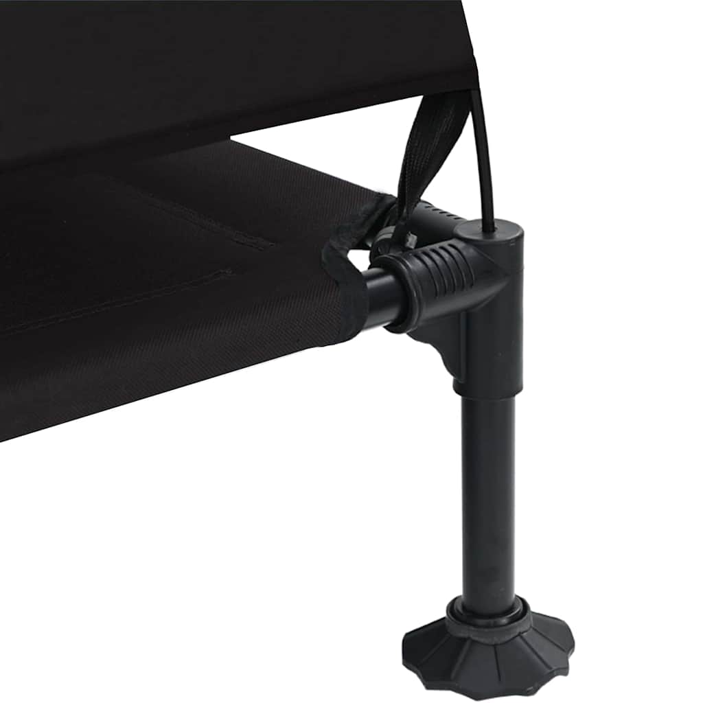 Povišeni krevet za pse Crna 127 x 81 x 108 cm Tkanina i čelik