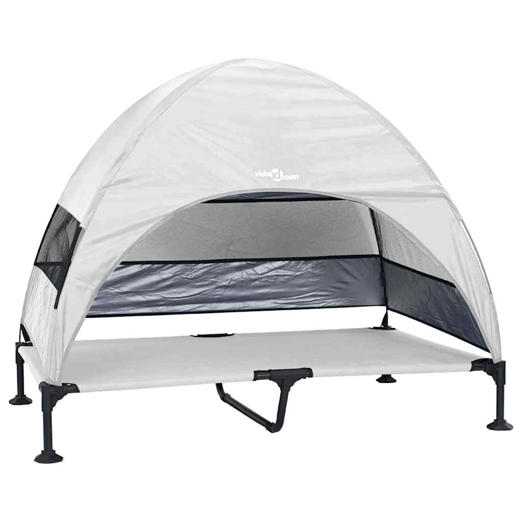 Povišeni krevet za pse Srebrno Siva 127 x 81 x 108 cm