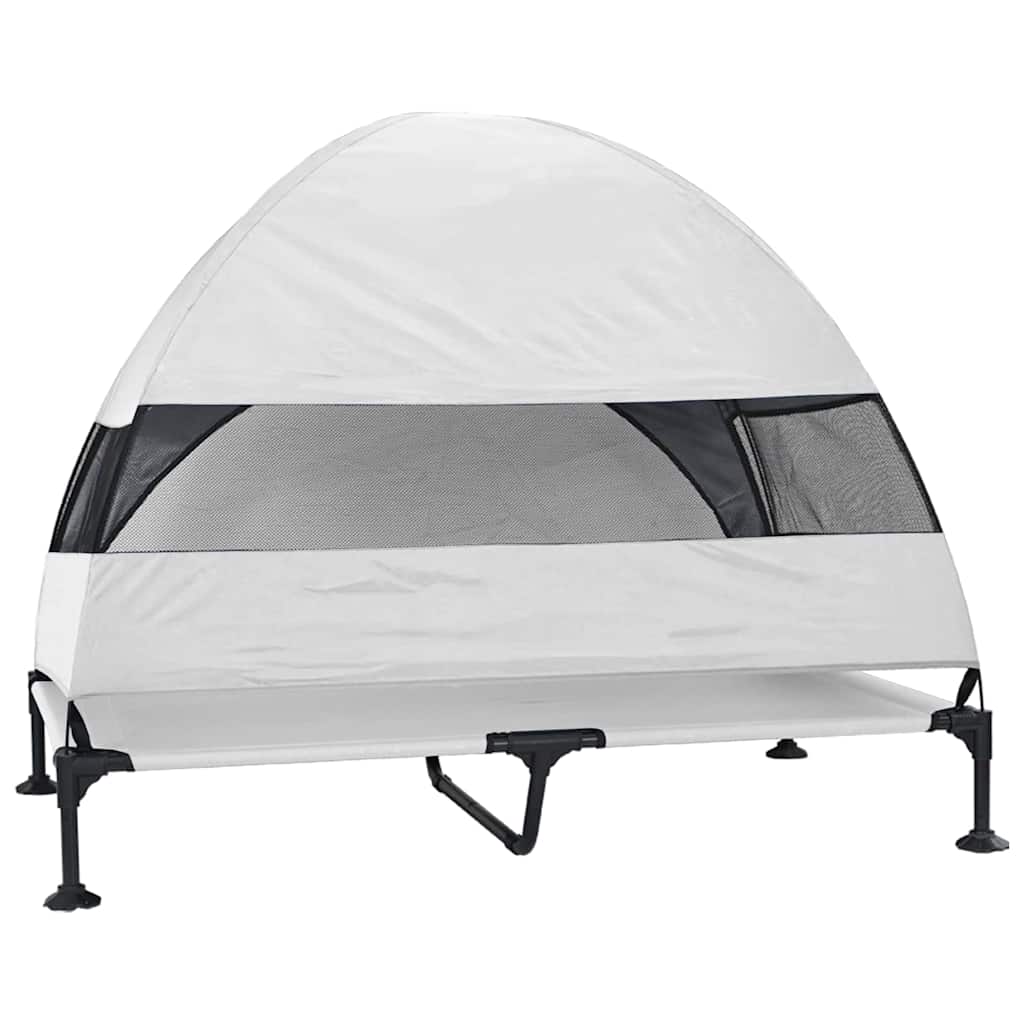 Povišeni krevet za pse Srebrno Siva 127 x 81 x 108 cm